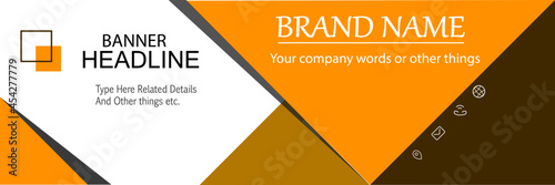 yellow orange color creative modern web banner and social media poster design vector illustration EPS and AI editable files