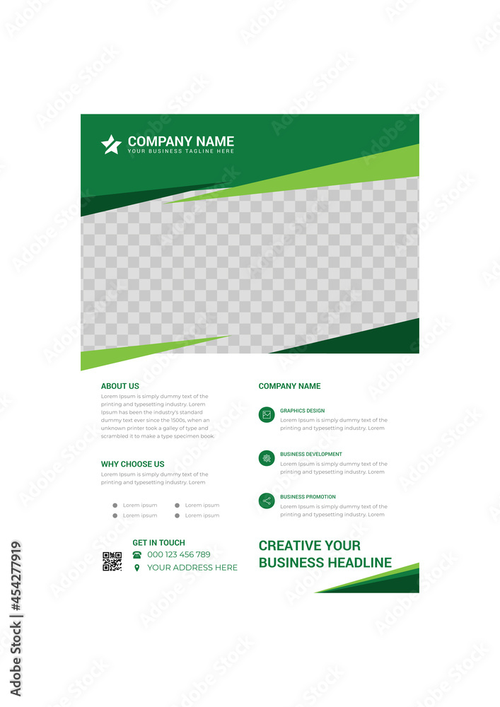 Green creative modern business poster design template Green creative modern business poster design template