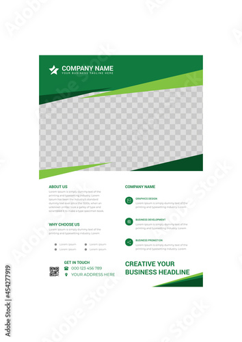 Green creative modern business poster design template 