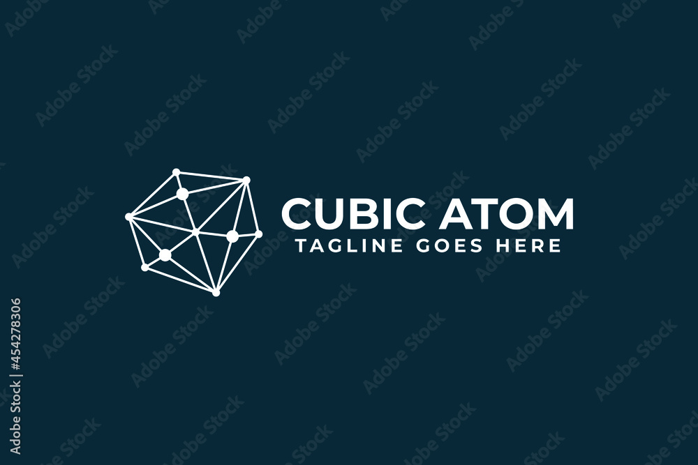 Cubic Atom logo design for your projects. vector Graphic