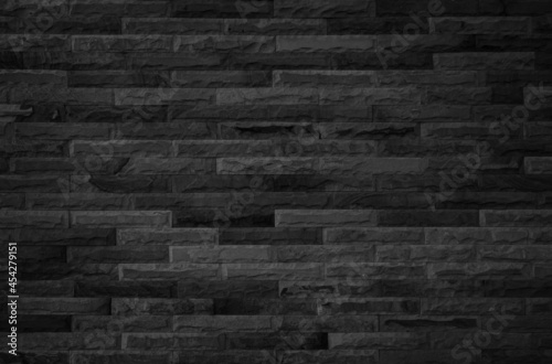 Abstract dark brick wall texture background pattern, Wall brick surface texture. Brickwork painted of black color interior old clean concrete grid uneven, Home or office design backdrop decoration.