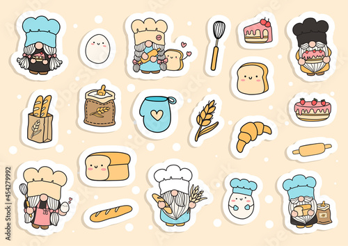 Baker Gnomes sticker, kitchen gnome planner and scrapbook.