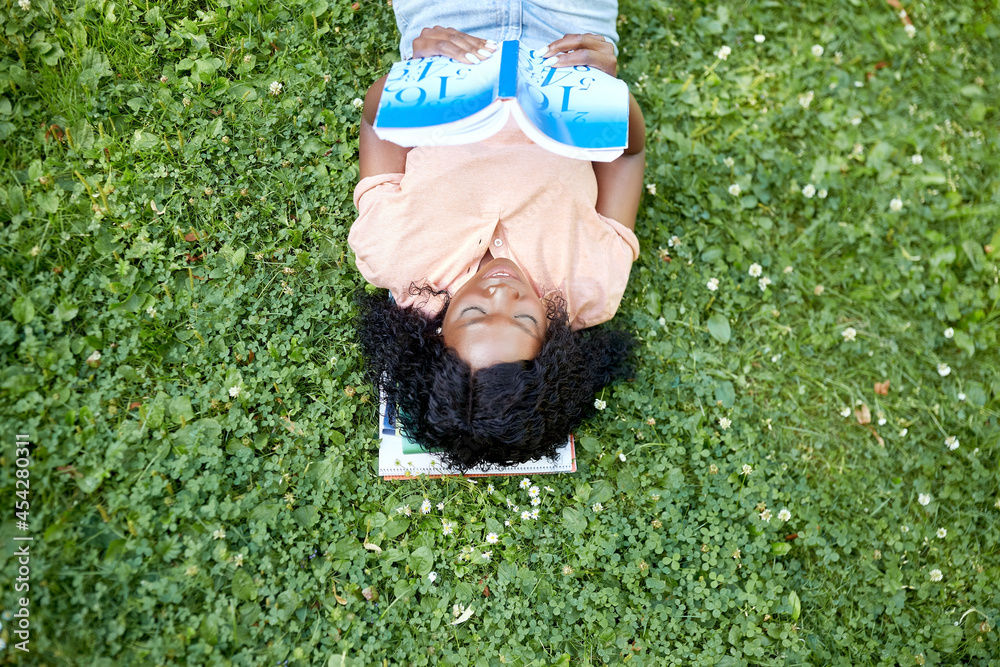 education, school and people concept - happy smiling african american ...