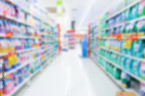 Blur and defocused supermarket for background