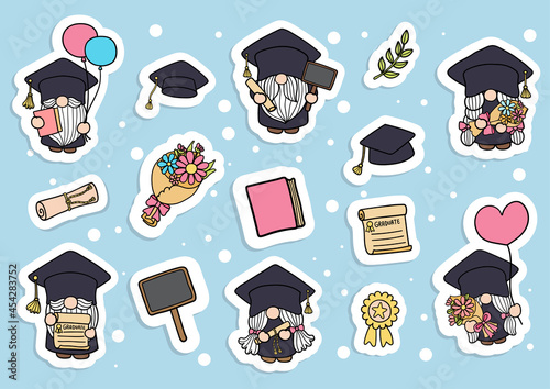 Graduation Gnomes sticker, Graduation gnome planner and scrapbook.