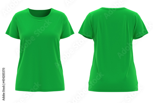3d Rendered Ladies Short Sleeve Round Neck T-shirt