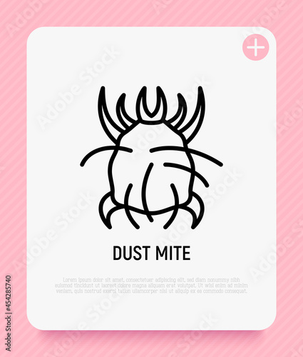 Dust mite thin line icon. Modern vector illustration.
