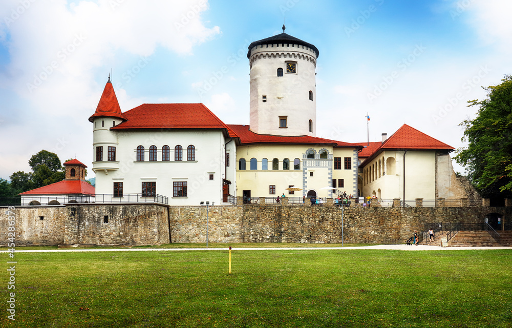 Medieval castle Budatin with park near by Zilina, central Europe, Slovakia