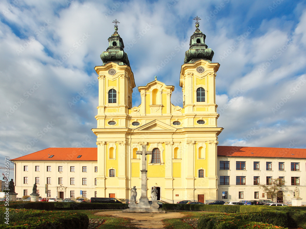 Nitra, Church of Saint Ladislav in square and park, Slovakia