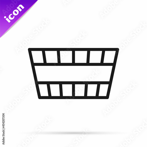 Black line Sauna bucket icon isolated on white background. Vector