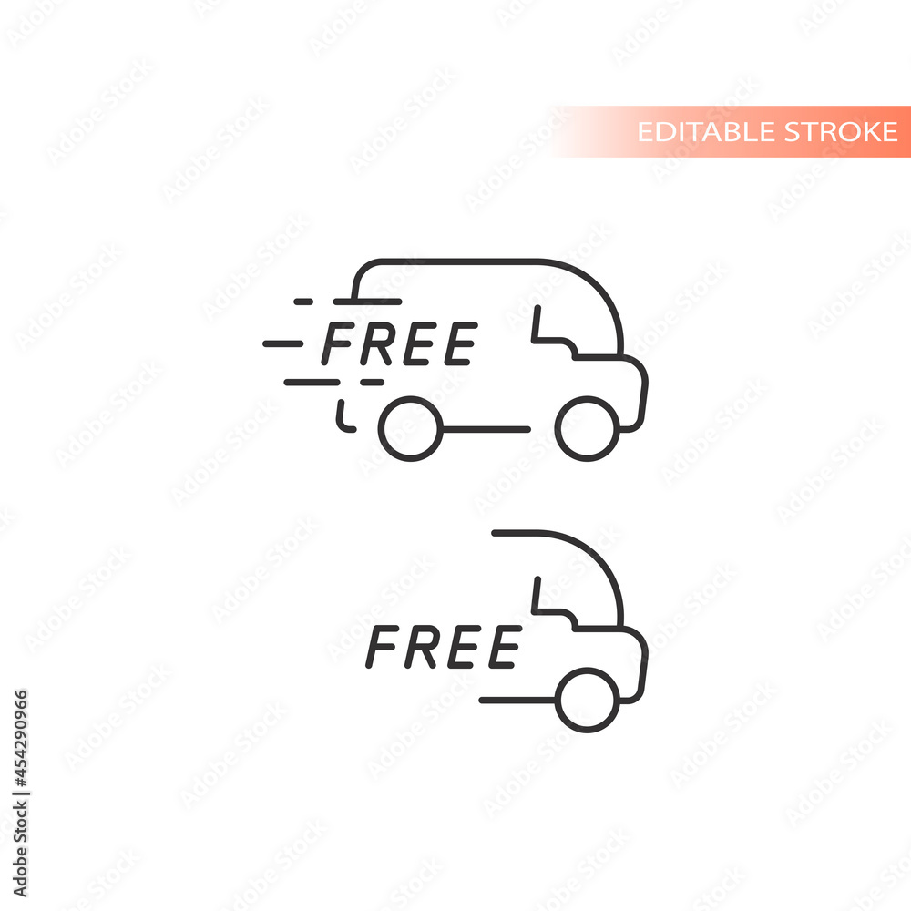 Free and fast delivery van line vector icon. Shipping truck symbol. Free and fast delivery van line vector icon. Shipping truck symbol.