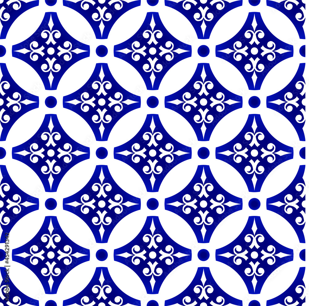 Blue and white seamless wallpaper Blue and white seamless wallpaper
