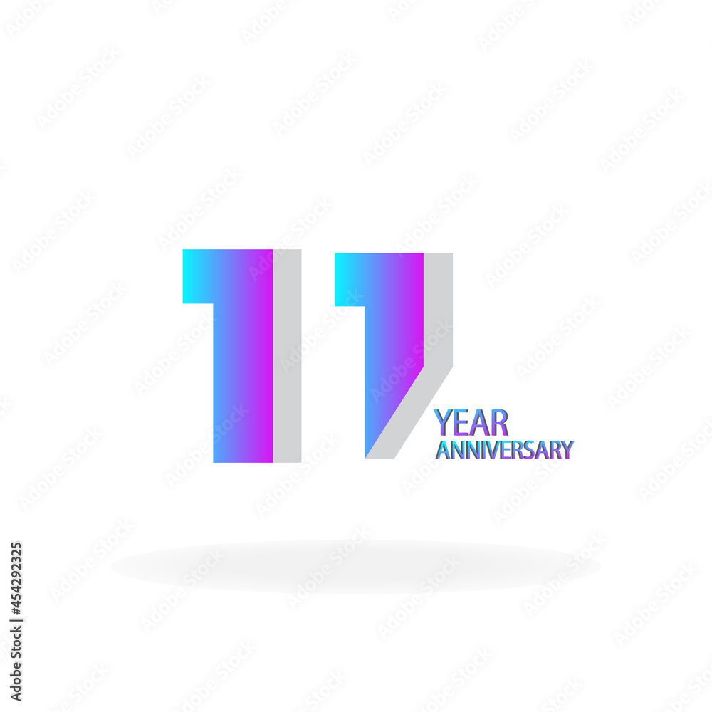 Fototapeta premium 11th anniversary event party. Vector illustration. numbers template for Celebrating.