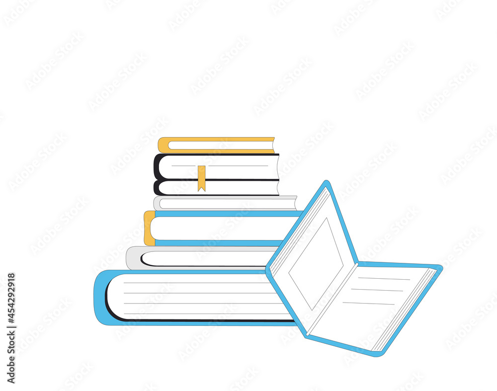 Books. Knowledge, education, learning symbol. Study, research. Vector illustration. Books. Knowledge, education, learning symbol. Study, research. Vector illustration.