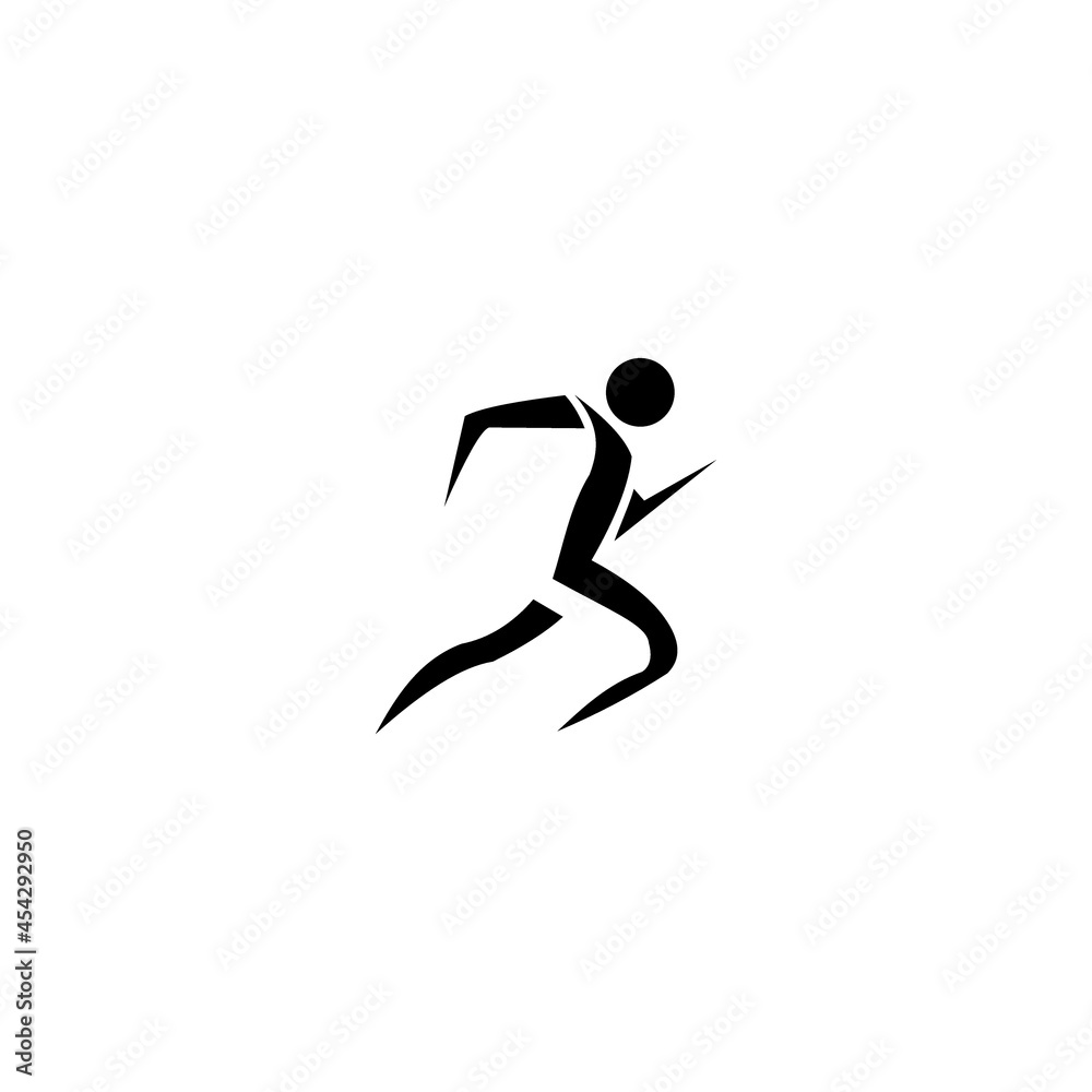 Running Character abstract Logo design vector template Fitness man concept icon