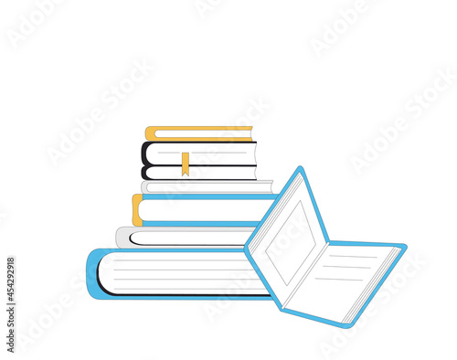 Books. Knowledge, education, learning symbol. Study, research. Vector illustration.