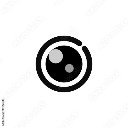 black camera lens icon