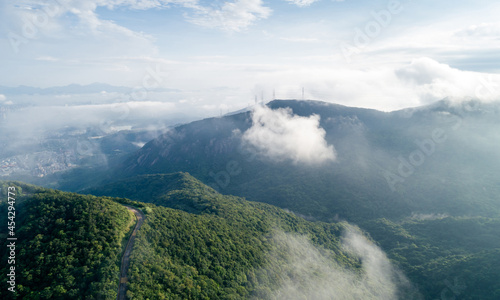 Aerial view of mountain landscape in Shenzhen city,China