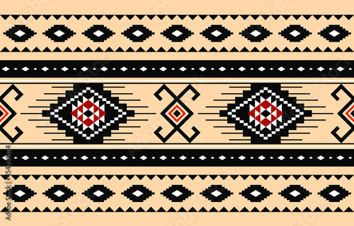 Geometric ethnic oriental seamless pattern traditional Design for background,carpet,wallpaper.clothing,wrapping,Batik fabric,Vector illustration.embroidery style - Sadu, sadou, sadow or sado
