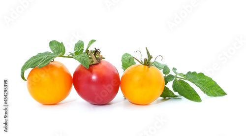 Ripe red and orange tomatoes.