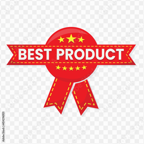 Best Product banner design, red and yellow color, Vector Illustration with transparent background.