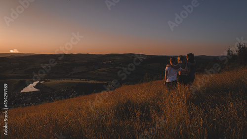sunset over the field. Wales, Llandrindod Wells 
