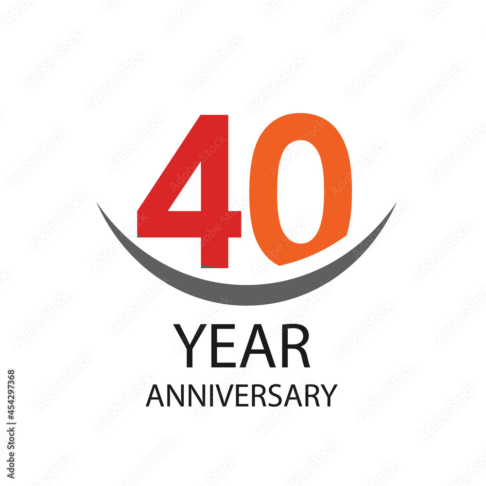 40 Year Anniversary Elegant Vector Template Design Illustration