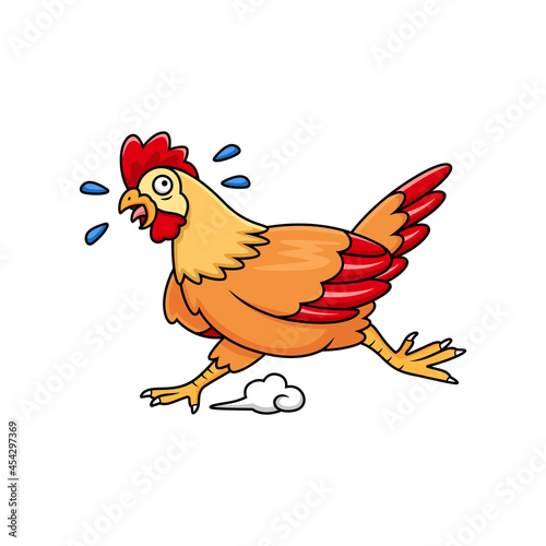 Fototapeta Naklejka Na Ścianę i Meble -  cute running chicken cartoon