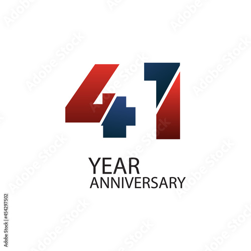 41 th anniversary event party. Vector illustration. numbers template for Celebrating.