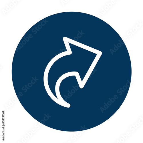 Minimalist Round Share Icon - Amazing vector icon of an arrow share button on a circle suitable for game, animation, apps, icon, sign, sticker, decoration, and illustration in general - Vector Icon