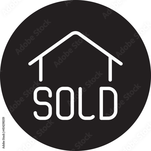 sold home glyph icon