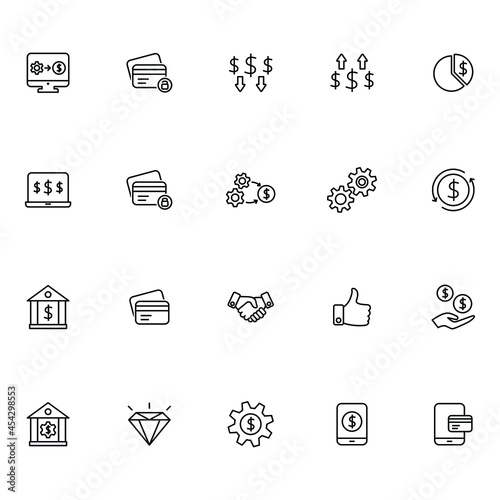 Fototapeta Naklejka Na Ścianę i Meble -  Banking service icons set vector graphic