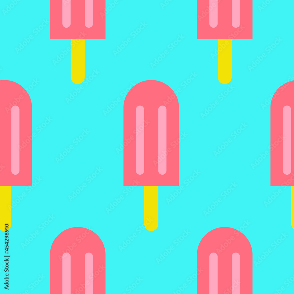 Seamless pattern ice cream popsicles on a stick, berry sorbet. Design for fabric, wrapping paper, wallpaper, textile Seamless pattern ice cream popsicles on a stick, berry sorbet. Design for fabric, wrapping paper, wallpaper, textile