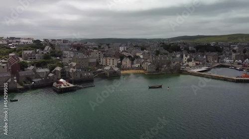 Lerwick, Shetland, Scotland.4K Aerial drone video.