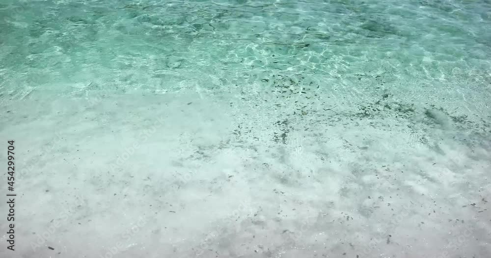Azure water with waves on an exotic beach - 4k video