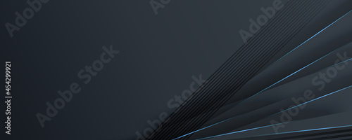 Black banner background. Luxury elegant simple black grey wallpaper. abstract technology black background with lights. Close up of a black smooth light gradient background