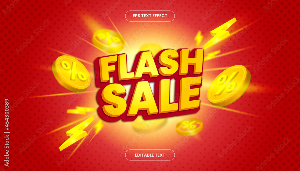 3D Flash Sale Text Effect with yellow and red color theme. 3D Flash Sale Text Effect with yellow and red color theme.