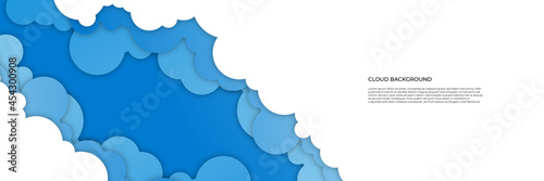 Blue cloud banner background