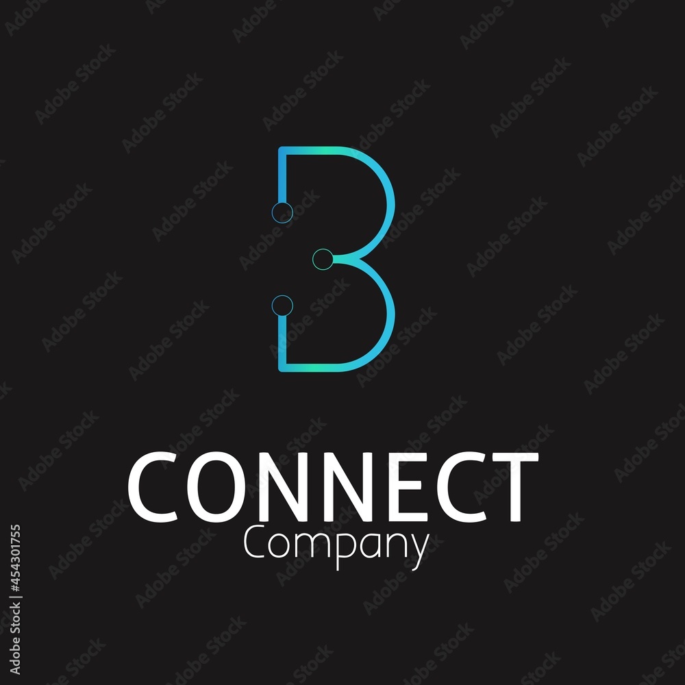 letter B logo, circle shape symbol, blue and green color, technology and digital abstract point connection, letter B logo, circle shape symbol, blue and green color, technology and digital abstract point connection,