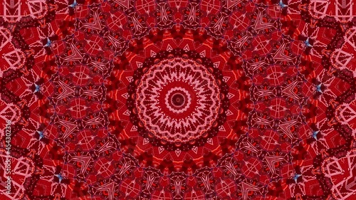 Red abstract pattern background. 4K geometric energy fractal texture.