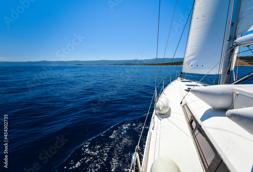 Luxury yacht at sea race. Sailing regatta. Cruise yachting © Visionsi