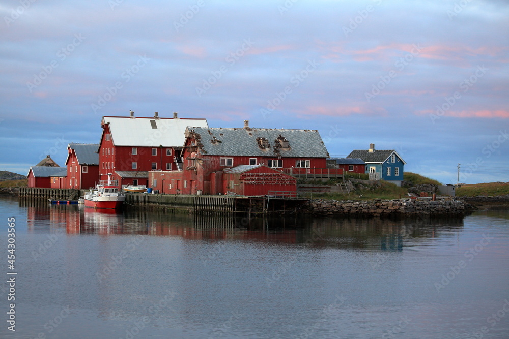 Fishing community on the island Røst in Norway. Norwegian culture.