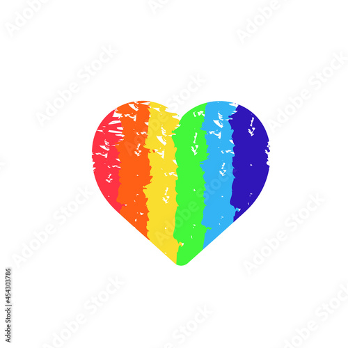 LGBT flag in the shape of a heart. Vector