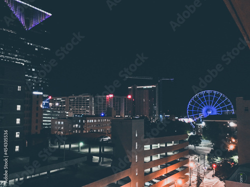  General view of the skyline buildings during a dark city night on July 1  2021 in Atlanta  Georgia 