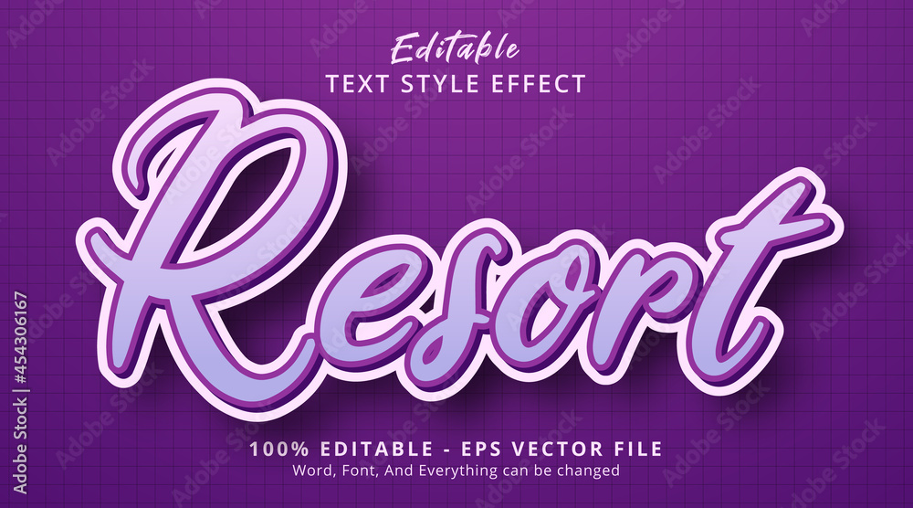 Resort text style effect, editable text effect Resort text style effect, editable text effect