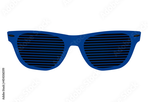 Striped blue sunglasses. vector illustration