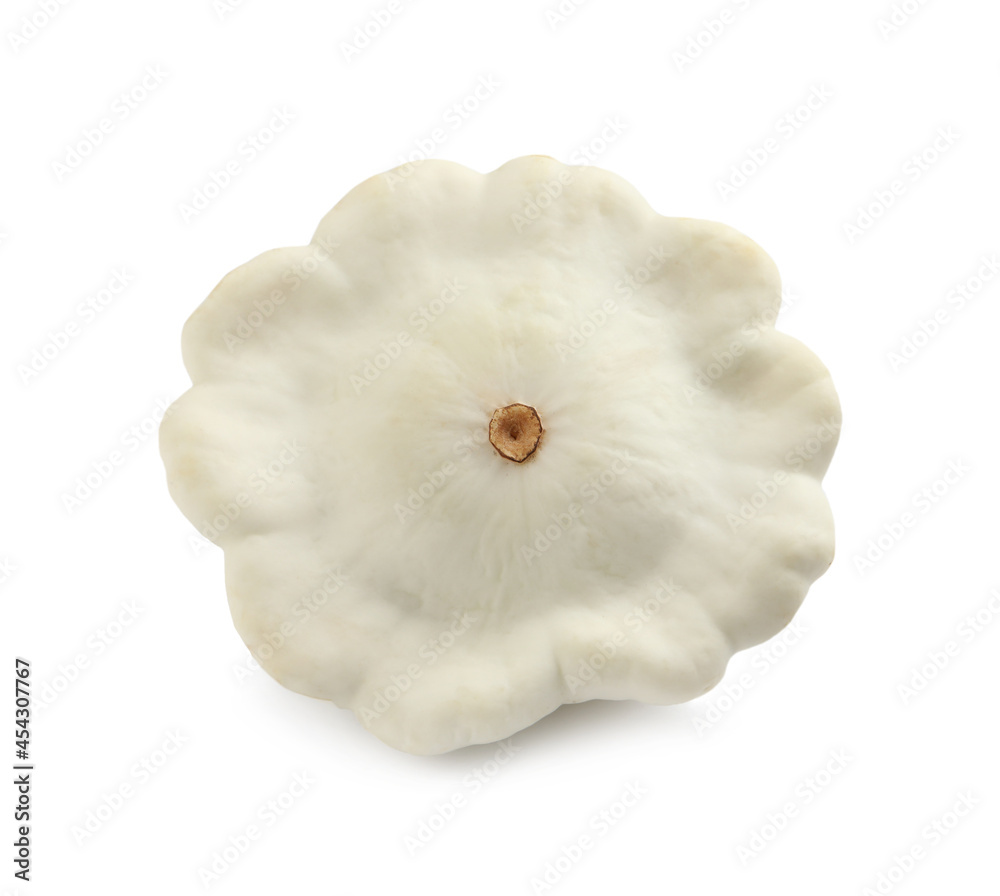 Fresh ripe pattypan squash isolated on white