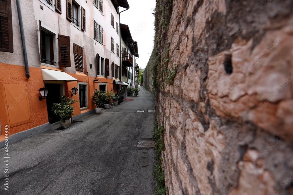 Via Dietro le Mura in the city center of Trento, Italy.