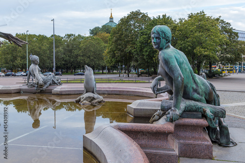 Berlin, Germany. Fountain Neptune: a female figure symbolizing the Vistula River, 1891