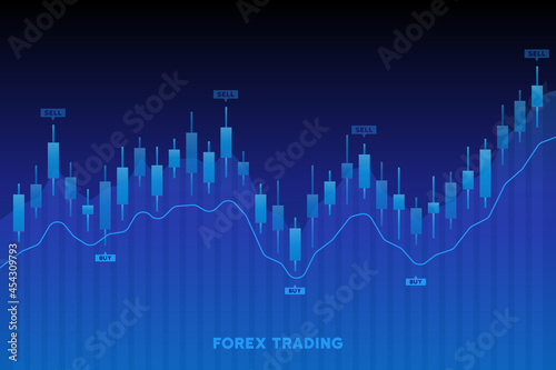 Flat design concept stock exchang and trader. Financial market business with graph chart analysis. Vector illustrations